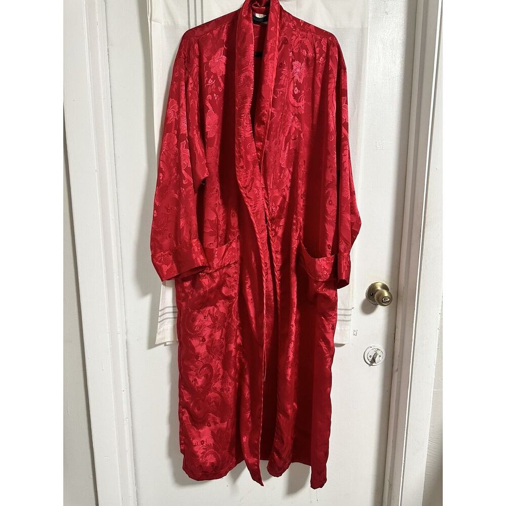 VTG Victoria's Secret Peignoir Gown Red Lingerie 90’s Small